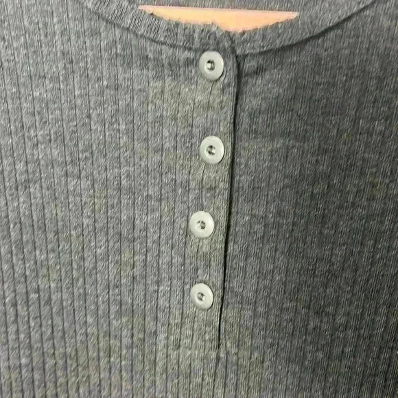 Elle Macpherson 2 Piece Ribbed Lounge Set. Top - Medium Pants - Small Gray - Picture 3 of 8